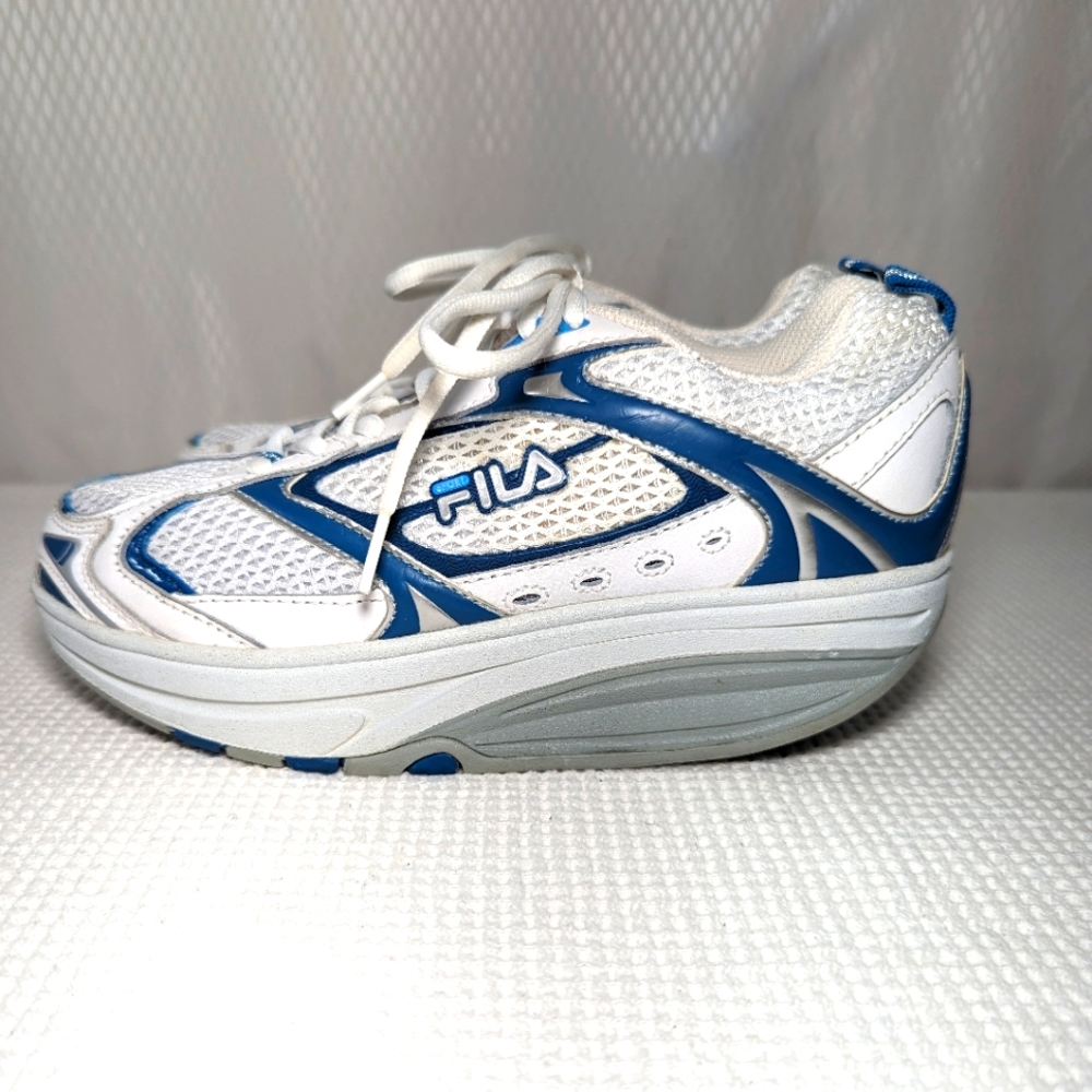 Fila Fit Walk-N-Sculpt Athletic Shoes, Blue/White, Size 7-1/2M